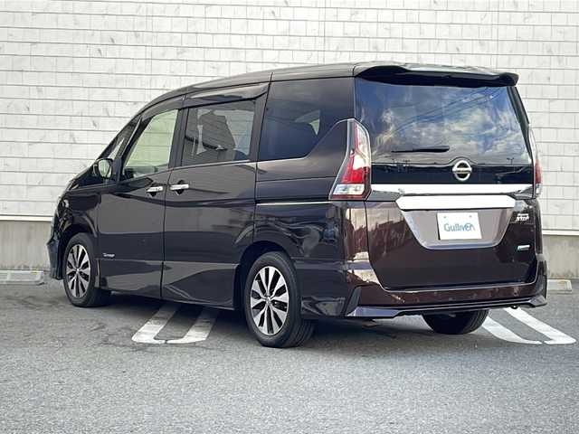 日産 セレナ ハイウェイスター G プロパイロットED 山形県 2016(平28)年 8万km インペリアルアンバーP 純正9インチナビ(TV/BD/BT/USB/MSV/SD)/フルセグ/プロパイロット/エマージェンシーブレーキ/電動パーキングブレーキ/オートホールド/両側パワースライド/純正フリップダウン/バックカメラ/アイドリングストップ/ETC/ドライブレコーダー(前後)/革巻きステアリング/ウィンカーミラー/後席サンシェード/フォグランプ