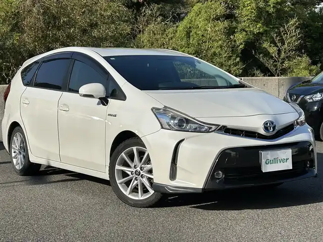 トヨタ プリウス α S ツーリングセレクション 長崎県 2015(平27)年 6万km ホワイトパールクリスタルシャイン ワンオーナー/純正ナビ（FM/AM/BT/TV）/プッシュスタート/ドライブモードセレクト/スマートキー/ビルトインETC/ABS/純正フロアマット/純正アルミホイール
