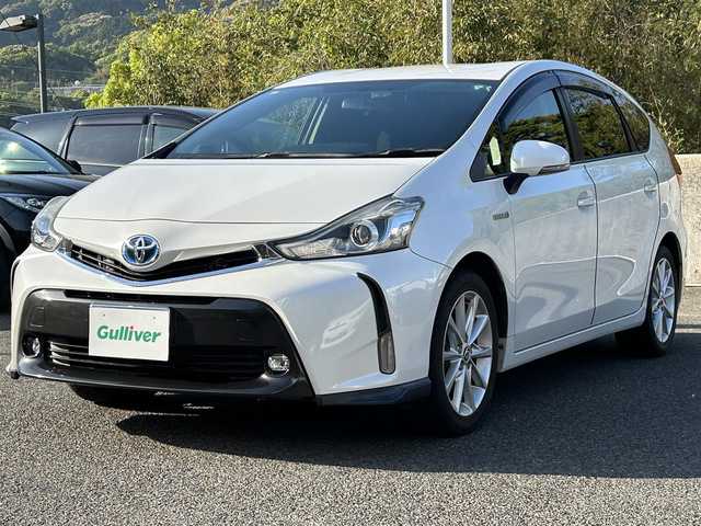 トヨタ プリウス α S ツーリングセレクション 長崎県 2015(平27)年 6万km ホワイトパールクリスタルシャイン ワンオーナー/純正ナビ（FM/AM/BT/TV）/プッシュスタート/ドライブモードセレクト/スマートキー/ビルトインETC/ABS/純正フロアマット/純正アルミホイール