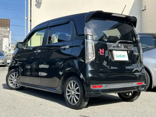 ホンダ Ｎ ＷＧＮ カスタム G Aパッケージ 和歌山県 2015(平27)年 6.6万km スマートブラック 純正ナビ(ワンセグTV/CD/DVD/FM/AM/SD/Bluetooth/USB/MUSIC RACK)/ワンオーナー/バックカメラ/アイドリングストップ/横滑り防止装置/CTBA/クルーズコントロール/ハーフレザーシート/プッシュスタート/ベンチシート/純正アルミホイール/純正フロアマット/純正ドアバイザー/取扱説明書/保証書