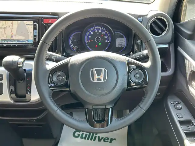 ホンダ Ｎ ＷＧＮ カスタム G Aパッケージ 和歌山県 2015(平27)年 6.6万km スマートブラック 純正ナビ(ワンセグTV/CD/DVD/FM/AM/SD/Bluetooth/USB/MUSIC RACK)/ワンオーナー/バックカメラ/アイドリングストップ/横滑り防止装置/CTBA/クルーズコントロール/ハーフレザーシート/プッシュスタート/ベンチシート/純正アルミホイール/純正フロアマット/純正ドアバイザー/取扱説明書/保証書