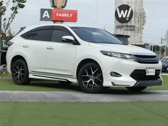 トヨタ ハリアー プレミアム スタイルアッシュ 千葉県 2017(平29)年 4.6万km ホワイトパールクリスタルシャイン 235/55R18/クルーズコントロール/社外SDナビ/地デジTV/【DVD/CD再生機能　Bluetooth接続】/バックカメラ/ハーフレザーシート/運転席パワーシート/前席シートヒーター/革巻きステアリング/ETC/LEDヘッドライト/フォグライト/ウインカーミラー/エアロ/純正18インチアルミホイル/サイド/カーテンエアバッグ/スマートキー