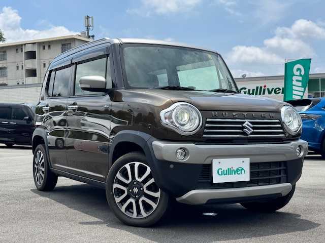 スズキ ハスラー Jスタイル Ⅲ ターボ 静岡県 2018(平30)年 4.5万km ブレイブカーキパール/スチールシルバー ●純正ナビ/(フルセグ/CD/DVD/Bluetooth)/(CN-RZ83)/●前席シートヒーター/●クルーズコントロール/●衝突被害軽減システム/●レーンキープアシスト/●オートライト/●革巻きステアリング/●ステアリングスイッチ/●ETC/●前後ドライブレコーダー/●電動格納ウィンカーミラー/●スマートキー/●プッシュスタート/●純正フロアマット/●純正１５インチアルミホイール/●ダブルSRS＋ABS