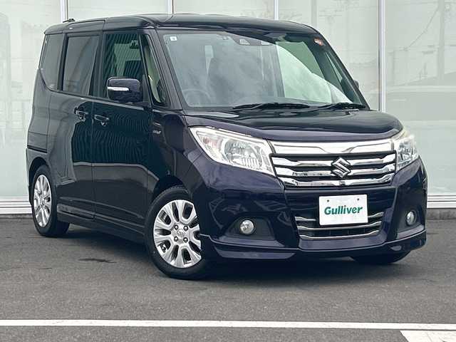 スズキ ソリオ HV MZ 神奈川県 2019(令1)年 4.9万km パープルＭ 純正ナビ/フルセグTV/CD/DVD/Bluetooth/全方位カメラ/追従式クルーズコントロール/両側パワースライドドア/ドラレコ前後/前席シートヒーター/パドルシフト/レーンキープアシスト/アイドリングストップ/オートマチックハイビーム/オートライト/後席サンシェード/純正フロアマット/純正アルミホイール/衝突被害軽減システム