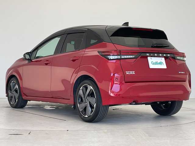 日産 オーラ G レザーエディション 愛知県 2023(令5)年 0.2万km ガーネットレッド/スーパーブラック 2トーン 純正9型ディズプレイオーディオナビ/プロパイロット/プレミアムサウンドBOSE/全方位カメラ/クルーズコントロール/シートヒーター/バックカメラ/コーナーセンサー/ETC2.0/純正アルミホイール/インテリジェントミラー/オートマチックハイビーム/ドライブレコーダー/衝突軽減システム/フルセグ/Bluetooth/ステアリングスイッチ/スマートキー/プッシュスタート