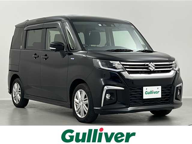 スズキ ソリオ HV MZ 福島県 2023(令5)年 2.2万km スーパーブラックパール ワンオナ/／禁煙車/／純正９型ナビ/／全周囲カメラ/／衝突軽減装置/／両側電動スライドドア/／レーダクルーズ/／ＨＵＤ/／前席シートヒーター/／ＥＴＣ／/フルセグ/／ドライブレコーダー/／オートライト/／オートエアコン