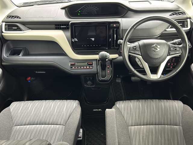 スズキ ソリオ HV MZ 福島県 2023(令5)年 2.2万km スーパーブラックパール ワンオナ/／禁煙車/／純正９型ナビ/／全周囲カメラ/／衝突軽減装置/／両側電動スライドドア/／レーダクルーズ/／ＨＵＤ/／前席シートヒーター/／ＥＴＣ／/フルセグ/／ドライブレコーダー/／オートライト/／オートエアコン