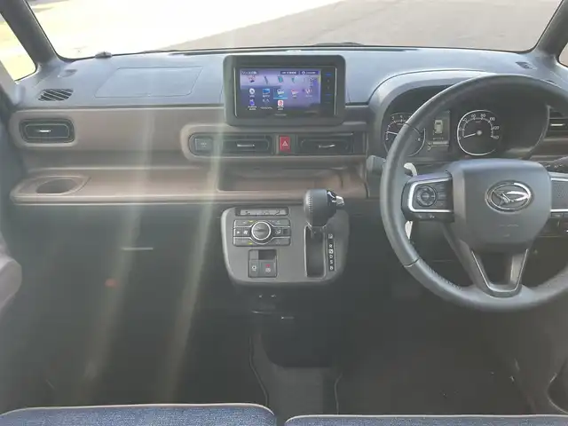ダイハツ ムーヴ キャンバス セオリー G 愛媛県 2022(令4)年 0.5万km ファイアークォーツレッドM KENWOODナビ　/CD/DVD/フルセグＴＶ/バックカメラ　/両側パワースライドドア　/Ｄ／Ｎ席シートヒーター　/衝突被害軽減装置　/車線逸脱防止装置　/ＬＥＤヘッドライト　/ステアリングスイッチ　/電動パーキングブレーキ　/前後コーナーセンサー/フォグランプ/電格ミラー/純正ホイールキャップ/現状サマー(鉄)(155/65/R14)