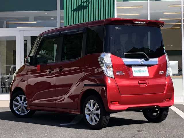 日産 デイズ ルークス ハイウェイスター Xターボ 愛媛県 2017(平29)年 5.3万km スパークリングレッドM 純正ナビ(MM316-W)/・CD/DVD/フルセグTV /・Bluetooth/USB/AUX/全方位モニター/・バックカメラ /前方ドライブレコーダー(SDなし)/片側パワースライドドア /ETC /リア送風 /2列目サンシェード /衝突軽減ブレーキ/LEDオートライト/・オートハイビーム /プッシュスタート/・スペアキー(板キーなし)/取扱説明書