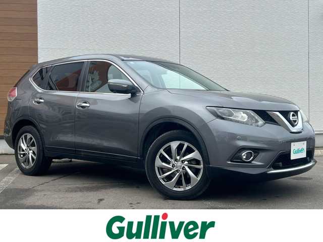 日産 エクストレイル 20Xtt エマージェンシーブレーキ 秋田県 2017(平29)年 5万km ダークメタルグレー ４WD/衝突軽減システム/LEDヘッドライト/純正SDナビ（DVD/CD/BT）/フルセグ/アラウンドビューモニター/日産純正１８インチアルミ（夏タイヤ装着）/スマートキー/アイドリングストップ/プッシュスタート/クルーズコントロール追従走なし/レーンキープアシスト/コーナーセンサー/ダウンヒルアシストコントロール/ブラインドスポットモニター/ステアリングスイッチ/前席シートヒーター/ビルトインETC/ドライブレコーダー/電動リアゲート/センターデフロック/純正フロアマット/オートライト/オートエアコン/パワーステアリング/パワーウィンドウ/横滑り防止/盗難防止装置/寒冷地仕様/電動格納ウィンカーミラー/保証書/取扱説明書/記録簿/スペアキー×１