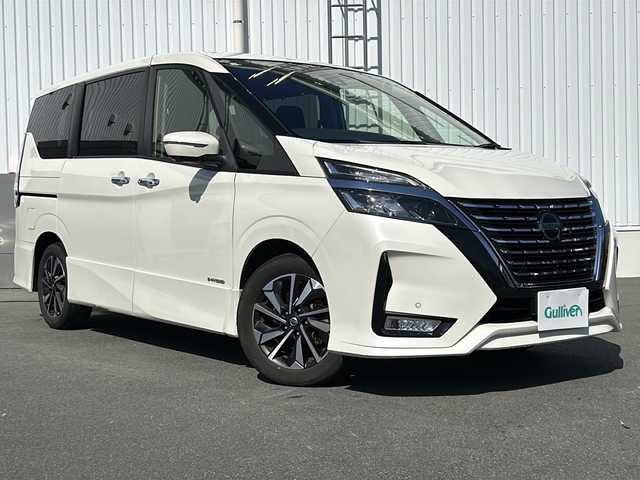 日産 セレナ ハイウェイスター V 三重県 2021(令3)年 8.7万km ブリリアントホワイトパール 純正10インチナビ/・フルセグTV/BT/Blu-ray/CD/DVD）/アラウンドビューモニター/プロパイロット/360°セーフティアシスト/・エマージェンシーブレーキ/・LDW/・LDP/・BSW/・BSI/インテリジェントルームミラー/両側パワースライドドア/純正ドライブレコーダー/LEDヘッドライト/フォグランプ/純正16インチアルミホイール