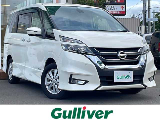 日産 セレナ ハイウェイスター Vセレクション 道央・札幌 2018(平30)年 8.9万km ブリリアントホワイトパール ・４WD/・ワンオーナー/・衝突軽減ブレーキ/・純正ナビ/　CD＆DVD＆BT＆TV/・全方位カメラ/・バックカメラ/・フロントカメラ/・サイドカメラ/・両側パワースライドドア/・コーナーセンサー/・レーンキープアシスト/・パーキングアシスト/・プロパイロット/・デジタルインナーミラー/・アイドリングストップ/・プッシュスタート/・スマートキー/・オートエアコン/・オートライト/・ステアリングスイッチ/・純正フロアマット/・ドアバイザー/・ウィンカーミラー/・フォグライト/・LEDヘッドライト