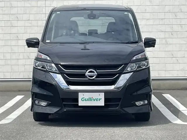 日産 セレナ ハイウェイスター Vセレクション 福岡県 2017(平29)年 4.6万km ダイヤモンドブラック 純正9型SDナビ(フルセグTV/CD/DVD/BT)アラウンドビューモニター後席フリップダウンモニターエマージェンシーブレーキコーナーセンサー両側パワスラパーキングアシストクルコンETCUSBポート純正LEDヘッドライト純正フロアマット純正アルミホイール16スマートキープッシュスタート