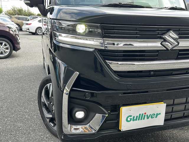 スズキ スペーシア カスタム HYBRID XS ターボ 埼玉県 2025(令7)年 0.6万km 黒 ワンオーナー/運転席エアバッグ	/助手席エアバッグ	/サイドエアバッグ	/ABS(アンチロックブレーキ)/前席シートベルトプリテンショナー	/前席シートベルトフォースリミッター/後席３点式シートベルト/サイドインパクトバー/ブレーキアシスト/衝突安全ボディー/EBD（電子制動力配分装置）	/盗難防止システム	/その他安全装備	ESP/エアコン	フルオート/パワーウィンドウ	/集中ドアロック	/ステアリングチルト機構/クルーズコントロール/本革巻きステアリング/アルミホイール	15インチ標準/分割可倒式リアシート	分割式/UVカットガラス	/プライバシーガラス	/エアコン	フルオート/パワーウィンドウ	/集中ドアロック