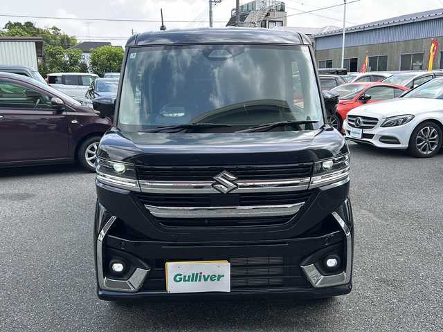 スズキ スペーシア カスタム HYBRID XS ターボ 埼玉県 2025(令7)年 0.6万km 黒 ワンオーナー/運転席エアバッグ	/助手席エアバッグ	/サイドエアバッグ	/ABS(アンチロックブレーキ)/前席シートベルトプリテンショナー	/前席シートベルトフォースリミッター/後席３点式シートベルト/サイドインパクトバー/ブレーキアシスト/衝突安全ボディー/EBD（電子制動力配分装置）	/盗難防止システム	/その他安全装備	ESP/エアコン	フルオート/パワーウィンドウ	/集中ドアロック	/ステアリングチルト機構/クルーズコントロール/本革巻きステアリング/アルミホイール	15インチ標準/分割可倒式リアシート	分割式/UVカットガラス	/プライバシーガラス	/エアコン	フルオート/パワーウィンドウ	/集中ドアロック