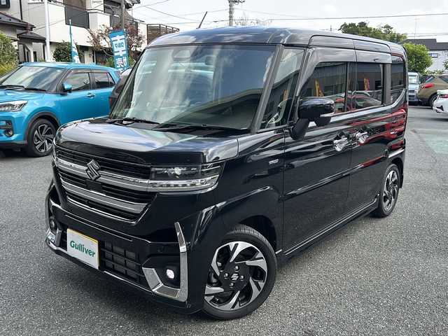 スズキ スペーシア カスタム HYBRID XS ターボ 埼玉県 2025(令7)年 0.6万km 黒 ワンオーナー/運転席エアバッグ	/助手席エアバッグ	/サイドエアバッグ	/ABS(アンチロックブレーキ)/前席シートベルトプリテンショナー	/前席シートベルトフォースリミッター/後席３点式シートベルト/サイドインパクトバー/ブレーキアシスト/衝突安全ボディー/EBD（電子制動力配分装置）	/盗難防止システム	/その他安全装備	ESP/エアコン	フルオート/パワーウィンドウ	/集中ドアロック	/ステアリングチルト機構/クルーズコントロール/本革巻きステアリング/アルミホイール	15インチ標準/分割可倒式リアシート	分割式/UVカットガラス	/プライバシーガラス	/エアコン	フルオート/パワーウィンドウ	/集中ドアロック