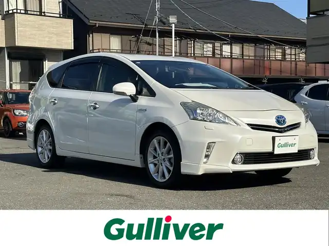 トヨタ プリウス α S ツーリングセレクション 東京都 2014(平26)年 4.9万km ホワイトパールクリスタルシャイン ワンオーナー/純正ナビ【Bluetooth接続可、CD、DVD、フルセグTV走行中視聴可】/バックカメラ/ドライブレコーダー前後/ドライブモード【EV、ECO、PWR】/純正フロアマット/純正アルミホイール/オートライト/盗難防止装置/横滑り防止装置/ABS/Wエアバッグ/カーテンエアバッグ/スマートキー/スペアキー1本/保証書、取扱説明書