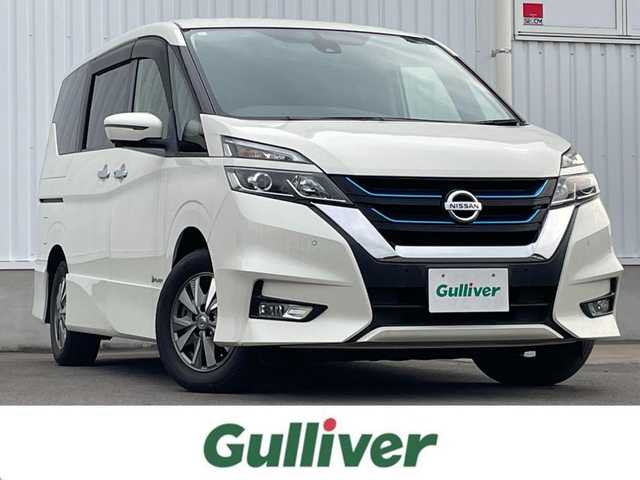 日産 セレナ e－パワー ハイウェイスター V 愛媛県 2019(平31)年 2.6万km ブリリアントホワイトパール 社外ナビ（Bluetooth/SD/CD/DVD/フルセグTV)/アランドビューモニター/日産プロパイロット/両側パワースライドドア/ETC/デジタルインナーミラー/前方ドライブレコーダー/純正15インチアルミホイール/純正フロアマット/LEDヘッドライト/フォグランプ/ABS/横滑り防止装置/レーンキープアシスト/衝突被害軽減ブレーキ/プッシュスタート/スマートキー