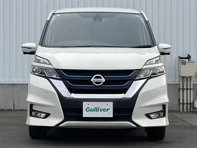 日産 セレナ e－パワー ハイウェイスター V 愛媛県 2019(平31)年 2.6万km ブリリアントホワイトパール 社外ナビ（Bluetooth/SD/CD/DVD/フルセグTV)/アランドビューモニター/日産プロパイロット/両側パワースライドドア/ETC/デジタルインナーミラー/前方ドライブレコーダー/純正15インチアルミホイール/純正フロアマット/LEDヘッドライト/フォグランプ/ABS/横滑り防止装置/レーンキープアシスト/衝突被害軽減ブレーキ/プッシュスタート/スマートキー