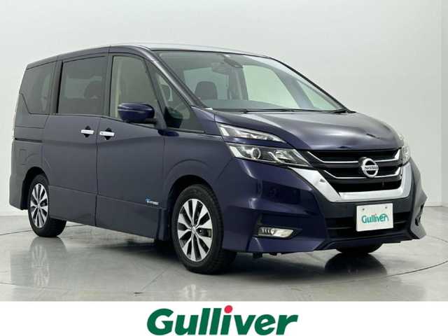 日産 セレナ ハイウェイスター Vセレクション 熊本県 2017(平29)年 7.7万km アズライトブルー 純正フリップダウンモニター/純正9インチナビMM516D-L/（フルセグTV/BT/CD/DVD/SD/USB）/アラウンドビューモニター/インテリジェントルームミラー/社外前方ドライブレコーダー/ハンズフリー両側パワースライドドア/ETC/パーキングアシスト/プロパイロット/エマージェンシーブレーキ/車線逸脱警報/前後クリアランスソナー/ふらつき警報/アイドリングストップ/インテリジェントルームミラー/横滑り防止/電動パーキングブレーキ/ブレーキホールド/純正フロアマット/社外１６インチAW/オートライト/オートマチックハイビーム/LEDヘッドライト/フォグライト/スマートキー/プッシュスタート/スペアキー1本