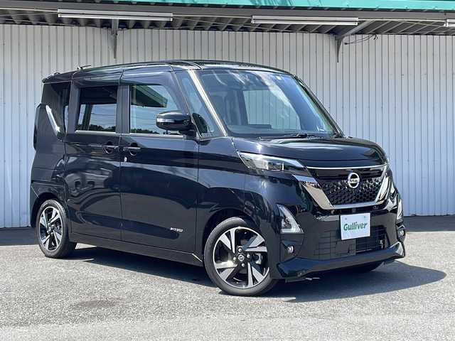 日産 ルークス HWS Gターボ アーバンクロム プロパイロットED 長野県 2022(令4)年 2.7万km ブラック ターボ/プロパイロット/純正メモリナビ フルセグTV/アラウンドビューモニター/ETC/両側パワースライドドア/前後コーナーセンサー /純正１５インチアルミ/プッシュスタートエンジン/純正LEDヘッドライト/保証書・取説/スペアキー