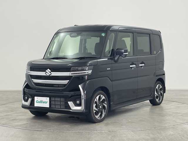 スズキ スペーシア カスタム HYBRID XS 群馬県 2024(令6)年 0.4万km ブルーイッシュブラックパール3 純正9型ナビ 全周囲カメラ 衝突被害軽減ブレーキ　アダプティブクルーズコントロール　両側電動スライドドア　ハンドルヒーター　ヘッドアップディスプレイ　ステアリングヒーター　電動パーキング 禁煙車