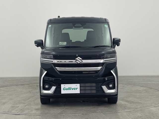 スズキ スペーシア カスタム HYBRID XS 群馬県 2024(令6)年 0.4万km ブルーイッシュブラックパール3 純正9型ナビ 全周囲カメラ 衝突被害軽減ブレーキ　アダプティブクルーズコントロール　両側電動スライドドア　ハンドルヒーター　ヘッドアップディスプレイ　ステアリングヒーター　電動パーキング 禁煙車