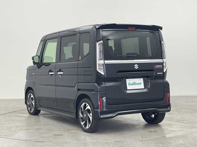 スズキ スペーシア カスタム HYBRID XS 群馬県 2024(令6)年 0.4万km ブルーイッシュブラックパール3 純正9型ナビ 全周囲カメラ 衝突被害軽減ブレーキ　アダプティブクルーズコントロール　両側電動スライドドア　ハンドルヒーター　ヘッドアップディスプレイ　ステアリングヒーター　電動パーキング 禁煙車