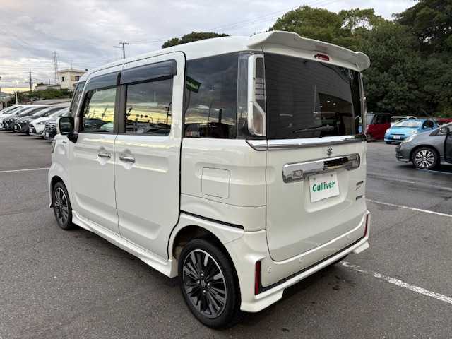 スズキ スペーシア カスタム HYBRID XS 大阪府 2020(令2)年 2.3万km ピュアホワイトP 純正ナビ/全方位カメラ/ヘッドアップディスプレイ/両側パワースライドドア/スズキセーフティサポート/シートヒーター/ハーフレザーシート/LEDヘッドライト/純正アルミホイール/ビルトインETC/プッシュスタート/スマートキー×2