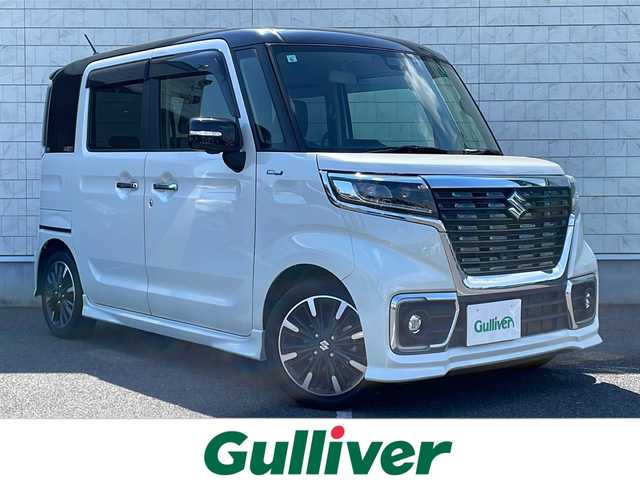 スズキ スペーシア カスタム HYBRID XS ターボ 栃木県 2019(令1)年 3.8万km ピュアホワイトパール/ブラック2トーン 純正ナビ/(Bluetooth/CD/DVD/USB/ipod)/フルセグTV/全方位カメラ/バックカメラ/ドライブレコーダー/衝突被害軽減ブレーキ/横滑り防止装置/レーンキープアラート/クルーズコントロール/盗難防止装置/ヘッドアップディスプレイ/コーナーセンサー後方/LEDヘッドライト/オートライト/両側パワースライドドア/ドアバイザー/ハーフレザーシート/後席ドリンクホルダー/後席サンシェード/後席エアコン操作/助手席アンダートレイ/プッシュスタート/スマートキー