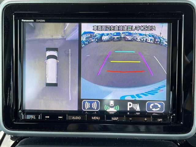 スズキ スペーシア カスタム HYBRID XS ターボ 栃木県 2019(令1)年 3.8万km ピュアホワイトパール/ブラック2トーン 純正ナビ/(Bluetooth/CD/DVD/USB/ipod)/フルセグTV/全方位カメラ/バックカメラ/ドライブレコーダー/衝突被害軽減ブレーキ/横滑り防止装置/レーンキープアラート/クルーズコントロール/盗難防止装置/ヘッドアップディスプレイ/コーナーセンサー後方/LEDヘッドライト/オートライト/両側パワースライドドア/ドアバイザー/ハーフレザーシート/後席ドリンクホルダー/後席サンシェード/後席エアコン操作/助手席アンダートレイ/プッシュスタート/スマートキー