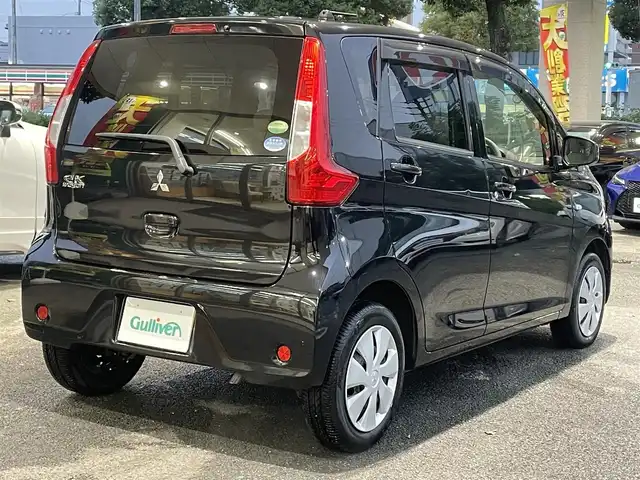 三菱 ｅＫワゴン E 熊本県 2019(平31)年 0.8万km アメジストブラック 社外ケンウッド製オーディオ（U340）/ドライブレコーダー/右前席シートヒーター/横滑り防止装置/キーレス/フロアマット/ドアバイザー/新車保証書/取扱説明書