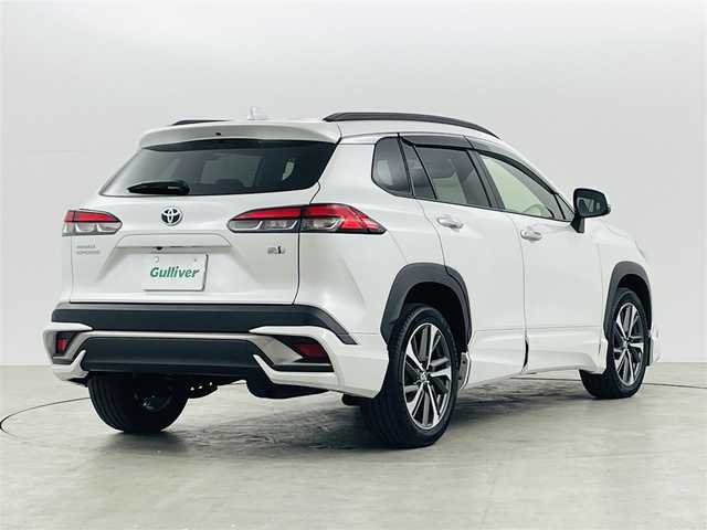 トヨタ カローラ クロス ハイブリッド Z 福島県 2023(令5)年 1.7万km プラチナホワイトパールマイカ ワンオーナー/純正ディスプレイオーディオナビ付き　/トヨタセーフティーセンス　/・PCS/・LTA/・BSM/・クリアランスソナー/・PKSB/・RSA/・ACC/前後ドライブレコーダー　/モデリスタエアロ　/ＥＴＣ　/パワーバックドア　/電子パーキング　/・ブレーキホールド　/ハーフレザーシート/・シートヒーター/・パワーシート/ルーフレール　/プッシュスタート/・スマートキー/・スペアキー/LEDライト/・オートライト/・フォグライト/純正フロアマット/・ドアバイザー/取扱説明書/・保証書