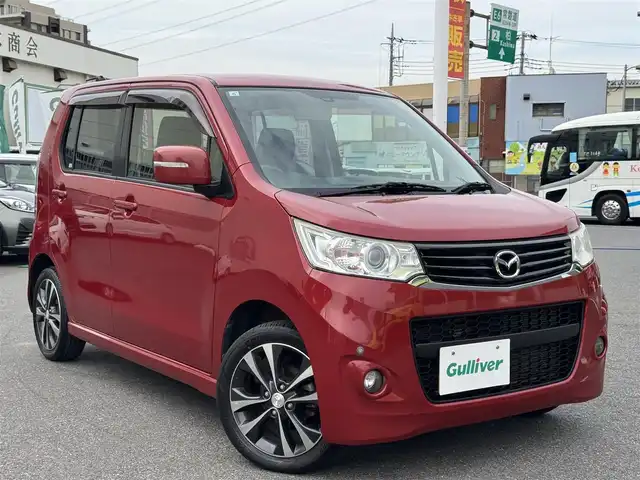 マツダ フレア カスタムスタイル XT 千葉県 2013(平25)年 1.2万km フェニックスレッドP 社外メモリーナビ/DVD再生機能/Bluetooth/フルセグTV/バックカメラ/ETC/ターボ車/純正アルミホイール/純正フロアマット/ハーフレザーシート/革巻きステアリング/プッシュスタート/スマートキー