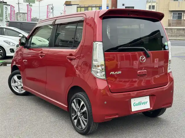 マツダ フレア カスタムスタイル XT 千葉県 2013(平25)年 1.2万km フェニックスレッドP 社外メモリーナビ/DVD再生機能/Bluetooth/フルセグTV/バックカメラ/ETC/ターボ車/純正アルミホイール/純正フロアマット/ハーフレザーシート/革巻きステアリング/プッシュスタート/スマートキー