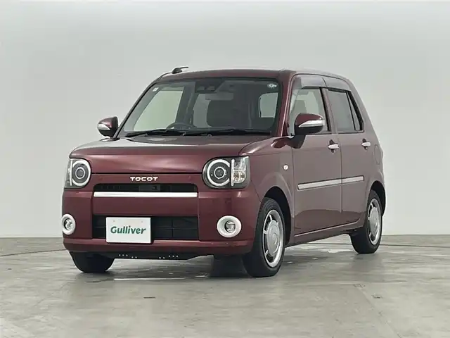 ダイハツ ミラ トコット G SA Ⅲ 福島県 2019(平31)年 2.1万km ファイアークォーツレッドM 純正HDDナビゲーション/型式：NMZK-W69D/【AM/FM/CD/DVD/SD/USB/Bluetooth/フルセグTV】/・全方位カメラ/・前方ドライブレコーダー/・社外ETC/衝突軽減ブレーキ/車線逸脱警報装置/オートマチックハイビーム/トラクションコントロール/前後コーナーセンサー/レザーシート/・運転席＋助手席シートヒーター/ステアリングスイッチ/LEDヘッドライト/・オートライト/・フロントフォグライト/積み込みスタッドレスタイヤ/(155/65/R14)/純正フロアマット/アイドリングストップ/プッシュスタート/・スマートキー/・スペアキー