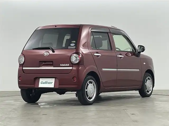 ダイハツ ミラ トコット G SA Ⅲ 福島県 2019(平31)年 2.1万km ファイアークォーツレッドM 純正HDDナビゲーション/型式：NMZK-W69D/【AM/FM/CD/DVD/SD/USB/Bluetooth/フルセグTV】/・全方位カメラ/・前方ドライブレコーダー/・社外ETC/衝突軽減ブレーキ/車線逸脱警報装置/オートマチックハイビーム/トラクションコントロール/前後コーナーセンサー/レザーシート/・運転席＋助手席シートヒーター/ステアリングスイッチ/LEDヘッドライト/・オートライト/・フロントフォグライト/積み込みスタッドレスタイヤ/(155/65/R14)/純正フロアマット/アイドリングストップ/プッシュスタート/・スマートキー/・スペアキー