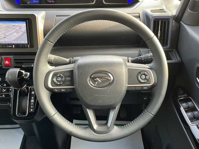ダイハツ タント カスタム RS スタイルセレクション 山形県 2021(令3)年 1.5万km レーザーブルークリスタルシャイン 禁煙車/スマートアシスト/・衝突回避支援ブレーキ機能（対車両・対歩行者[昼夜]）/・車線逸脱警報機能＆路側逸脱警報機能/・標識認識機能/・全車速追従機能付ＡＣＣ（アダプティブクルーズコントロール）/・レーンキープコントロール（ＬＫＣ）/・コーナーセンサー/ウェルカムパワースライドドア/ハーフレザーシート/carrozzeriaナビ/CD.DVD.BT.USB.AUX/フルセグ/ロングスライドシート/ビルトインETC/シートヒーター/シートバックテーブル/LEDヘッドライト/LEDフォグ/プッシュスタート/スマートキーｘ２