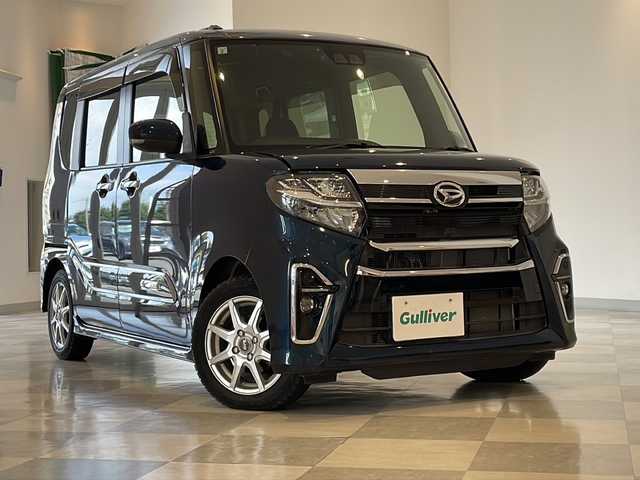 ダイハツ タント カスタム RS スタイルセレクション 福井県 2021(令3)年 1.5万km レーザーブルークリスタルシャイン carrozzeria7インチメモリナビ/CD.DVD.BT.MSV/フルセグTV/バックカメラ/スマートアシスト/・衝突回避支援ブレーキ機能（対車両・対歩行者[昼夜]）/・車線逸脱警報機能＆路側逸脱警報機能/・標識認識機能/・全車速追従機能付ＡＣＣ（アダプティブクルーズコントロール）/・レーンキープコントロール（ＬＫＣ）/・コーナーセンサー/・オートハイビーム/・サイドビューランプ/ビルトインETC/ウェルカムパワースライドドア/ロングスライドシート/ハーフレザーシート/シートヒーター/シートバックテーブル/オートライト/LEDヘッドライト/LEDフォグ/プッシュスタート/スマートキーｘ２/禁煙車