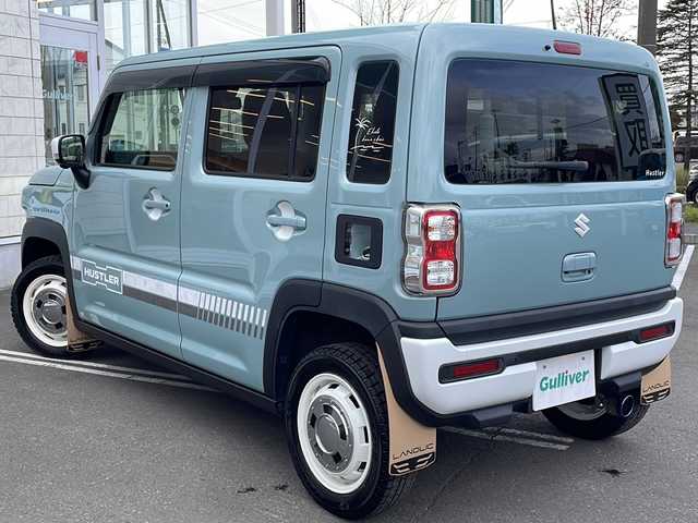 スズキ ハスラー HYBRID X 岐阜県 2021(令3)年 5.9万km オフブルーM 寒冷地仕様/４WD/純正9インチメモリナビ/　(AM/FM/CD/フルセグ/BT)/全方位カメラ/レーンキープアシスト/デュアルカメラブレーキサポート/後退時ブレーキサポート/オートハイビーム/スノーモード/グリップコントロール/ヒルディセントコントロール/アイドリングストップ/コーナーセンサー/社外ETC/前席シートヒーター/横滑り防止装置/革巻きステアリング/ステアリングスイッチ/マッドフラップ(LANDLIC)/シートカバー(Honest x Bellezza Island vintage)/マフラーカッター(ロッソモデロ)/社外FRバンパーガーニッシュ(純正積込)/社外Fグリルガーニッシュ(純正積込)/社外ヘッドランプリム(純正積込)/社外フィーエルリッド(純正積込)/社外ミラーカバー(純正積込)