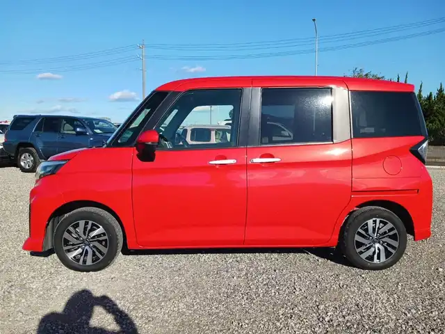 ダイハツ トール カスタムG 富山県 2020(令2)年 2.4万km コンパーノレッド 純正ナビ/フルセグTV/両側パワースライドドア/バックモニター/ビルトインETC/後席用フリップダウンモニター/レーダークルーズコントロール/コーナーセンサー/スマートアシスト/・衝突被害軽減ブレーキ/・車線逸脱防止支援/・アダプティブドライビングビーム/・標識認識/LEDヘッドランプ/革巻きステアリング/純正14インチアルミホイール/スマートキー/プッシュエンジンスタート/禁煙車