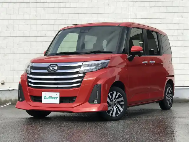 ダイハツ トール カスタムG 富山県 2020(令2)年 2.4万km コンパーノレッド 純正ナビ/フルセグTV/両側パワースライドドア/バックモニター/ビルトインETC/後席用フリップダウンモニター/レーダークルーズコントロール/コーナーセンサー/スマートアシスト/・衝突被害軽減ブレーキ/・車線逸脱防止支援/・アダプティブドライビングビーム/・標識認識/LEDヘッドランプ/革巻きステアリング/純正14インチアルミホイール/スマートキー/プッシュエンジンスタート/禁煙車