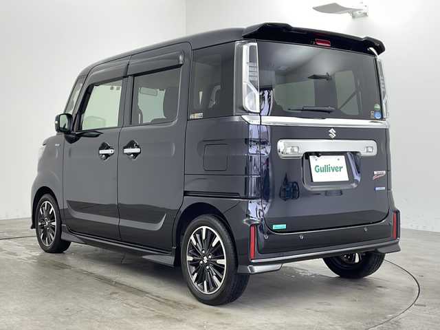 スズキ スペーシア カスタム HYBRID XS 兵庫県 2018(平30)年 1.9万km ブルーイッシュブラックパール3 ・社外ナビ＆BT＆TV＆CD＆DVD＆SD/・両側パワースライドドア/・ワンオーナー/・バックカメラ/・シートヒーター/・デュアルセンサーブレーキサポート/・レーンキープアシスト/・コーナーセンサー/・LEDヘッドライト/・LEDフォグランプ/・ハイビームアシスト/・スマートキー/・スペアキー/・社外前後ドライブレコーダー/・純正15インチAW/・社外ETC