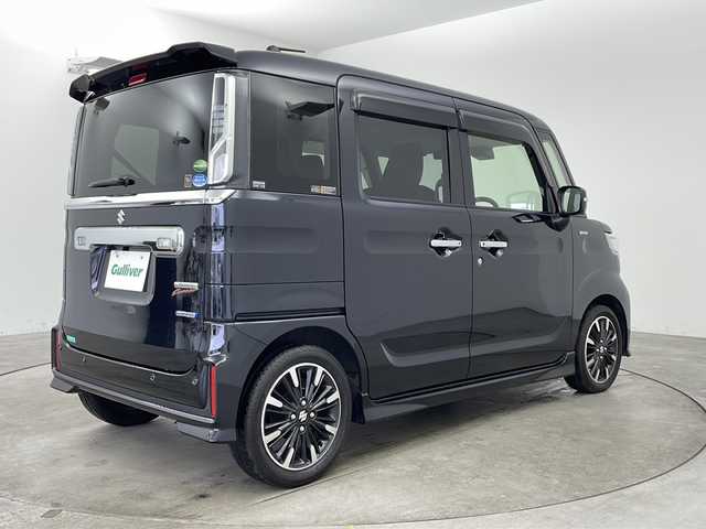 スズキ スペーシア カスタム HYBRID XS 兵庫県 2018(平30)年 1.9万km ブルーイッシュブラックパール3 ・社外ナビ＆BT＆TV＆CD＆DVD＆SD/・両側パワースライドドア/・ワンオーナー/・バックカメラ/・シートヒーター/・デュアルセンサーブレーキサポート/・レーンキープアシスト/・コーナーセンサー/・LEDヘッドライト/・LEDフォグランプ/・ハイビームアシスト/・スマートキー/・スペアキー/・社外前後ドライブレコーダー/・純正15インチAW/・社外ETC