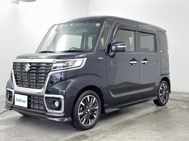 スズキ スペーシア カスタム HYBRID XS 兵庫県 2018(平30)年 1.9万km ブルーイッシュブラックパール3 ・社外ナビ＆BT＆TV＆CD＆DVD＆SD/・両側パワースライドドア/・ワンオーナー/・バックカメラ/・シートヒーター/・デュアルセンサーブレーキサポート/・レーンキープアシスト/・コーナーセンサー/・LEDヘッドライト/・LEDフォグランプ/・ハイビームアシスト/・スマートキー/・スペアキー/・社外前後ドライブレコーダー/・純正15インチAW/・社外ETC