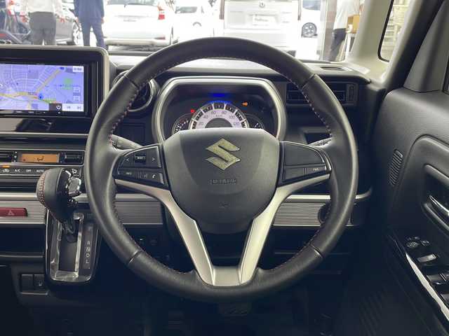 スズキ スペーシア カスタム HYBRID XS 兵庫県 2018(平30)年 1.9万km ブルーイッシュブラックパール3 ・社外ナビ＆BT＆TV＆CD＆DVD＆SD/・両側パワースライドドア/・ワンオーナー/・バックカメラ/・シートヒーター/・デュアルセンサーブレーキサポート/・レーンキープアシスト/・コーナーセンサー/・LEDヘッドライト/・LEDフォグランプ/・ハイビームアシスト/・スマートキー/・スペアキー/・社外前後ドライブレコーダー/・純正15インチAW/・社外ETC