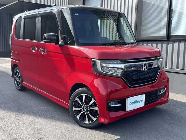 ホンダ Ｎ ＢＯＸ カスタム G L ホンダセンシング 熊本県 2017(平29)年 7.8万km ミラノレッド ディーラーオプションナビ/地デジ視聴可/パワースライドドア/ETC/衝突軽減ブレーキ/誤発進抑制機能/後方誤発進抑制機能/歩行者事故低減ステアリング/先行者発進お知らせ機能/アダプティブクルーズコントロール/車線維持支援システム/オートハイビーム/標識認識機能/路外逸脱抑制機能/LEDヘッドライト/純正14インチアルミホイール/マルチインフォメイションディスプレイ/プラズマクラスター付オートエアコン/リアヒーターダクト/スマートキーシステム/プッシュエンジンスタート/SRSエアバック（運転席・助手席・サイド・カーテン）