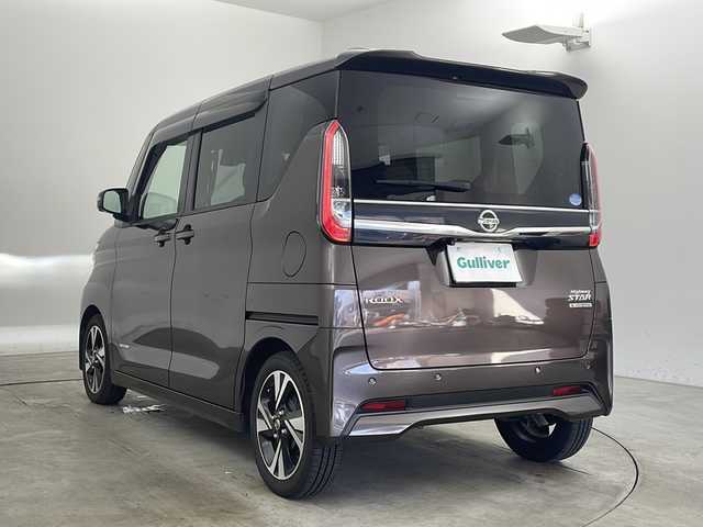 日産 ルークス HWS Gターボ プロパイロットED 兵庫県 2020(令2)年 1.8万km アッシュブラウンM ・エマージェンシーブレーキ/・路外逸脱警報（LDW）/・オートハイビーム/・プロパイロット/・前後踏み間違い防止装置/・標識認識システム/・追従型クルーズコントロール/・純正9インチナビ/CD/DVD/BT/AUX/TV/・アラウンドビューモニター/・両側パワースライドドア/・左側ハンズフリースライドドア/・プレミアムグラデーションインテリア/・ハーフレザーシート/・ETC/・電動パーキングブレーキ/・オートホールド/・前後コーナーセンサー/・純正ドライブレコーダー/・ステアリングリモコン/・アイドリングストップ/・スマートキー/・スペアキー/・プッシュスタート/・純正フロアマット/・ドアバイザー/・電動格納ミラー/・純正１５インチアルミホイール