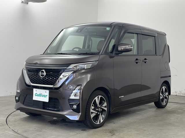 日産 ルークス HWS Gターボ プロパイロットED 兵庫県 2020(令2)年 1.8万km アッシュブラウンM ・エマージェンシーブレーキ/・路外逸脱警報（LDW）/・オートハイビーム/・プロパイロット/・前後踏み間違い防止装置/・標識認識システム/・追従型クルーズコントロール/・純正9インチナビ/CD/DVD/BT/AUX/TV/・アラウンドビューモニター/・両側パワースライドドア/・左側ハンズフリースライドドア/・プレミアムグラデーションインテリア/・ハーフレザーシート/・ETC/・電動パーキングブレーキ/・オートホールド/・前後コーナーセンサー/・純正ドライブレコーダー/・ステアリングリモコン/・アイドリングストップ/・スマートキー/・スペアキー/・プッシュスタート/・純正フロアマット/・ドアバイザー/・電動格納ミラー/・純正１５インチアルミホイール