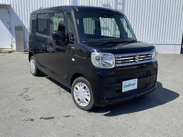 スズキ スペーシア HYBRID G 三重県 2022(令4)年 0.8万km ブルーイッシュブラックパール3 社外ナビ　デュアルカメラブレーキサポート　衝突軽減　レーンキープアシスト　パーキングセンサー　横滑り防止装置　カーテンエアバック　アイドリングストップ　オートライト　保証書　取扱説明書　禁煙車